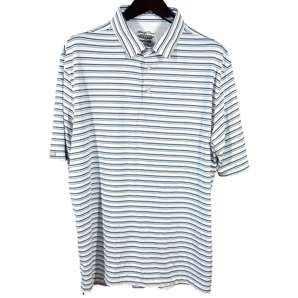 Straight Down Other - Straight Down Performance Golf Polo Mens XXL Pastel Stripes Short Sleeve Shirt